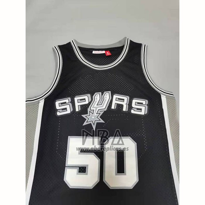 Camiseta San Antonio Spurs David Robinson NO 50 Mitchell & Ness 1998-99 Negro